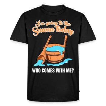 Sauna Sauna Saunistes Saboniste - T-shirt Premium bio Homme - noir - Devant - Nico (187cm)