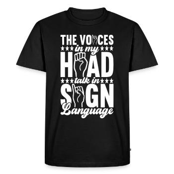 Sourds sourds muets sourds - T-shirt Premium bio Homme - noir - Devant - Nico (187cm)