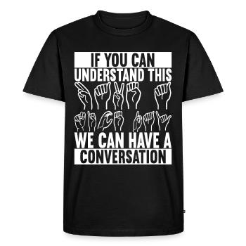 Sourds sourds muets sourds - T-shirt Premium bio Homme - noir - Devant - Nico (187cm)