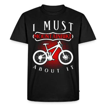 Mountain Bike Mountain Biker MTB - Men's Premium Organic T-Shirt - black - Front - Nico (187cm)