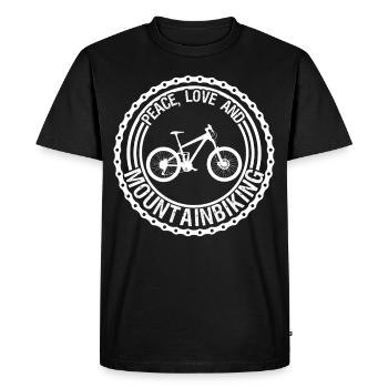 Mountain biking MTB mountain bikers - Men's Premium Organic T-Shirt - black - Front - Nico (187cm)