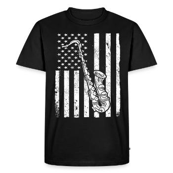 Saxophone Musiker Blasmusik - Männer Premium Bio T-Shirt - Schwarz - Vorne - Nico (187cm)