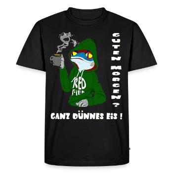 Crème glacée très fine Café de grenouille grouch du matin - T-shirt Premium bio Homme - noir - Devant - Nico (187cm)