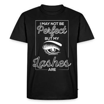 I May Not Be Perfect But My Lashes Are - Men's Premium Organic T-Shirt - black - Front - Nico (187cm)