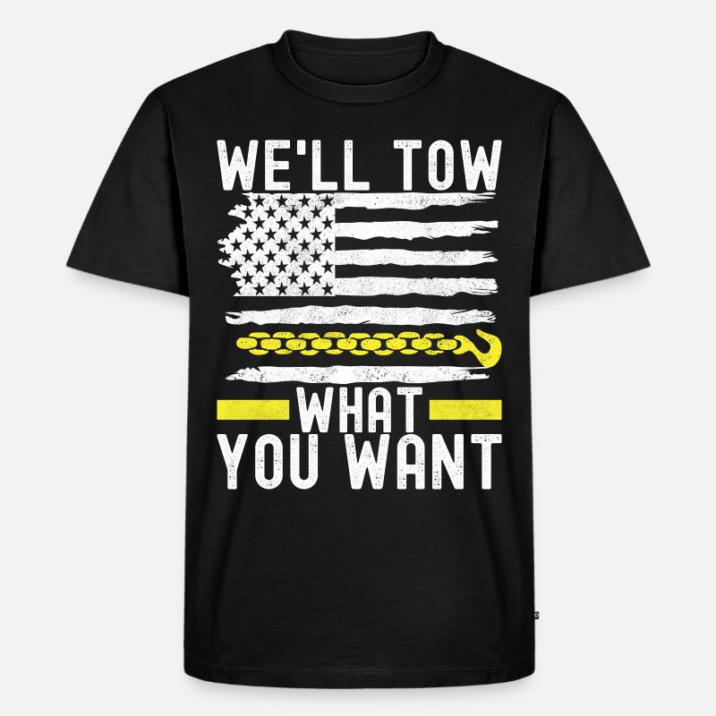 Abschleppwagen Abschleppdienst - Männer Premium Bio T-Shirt - Schwarz