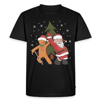 Joyeux Père Noël Costume Joyeux Noël - T-shirt Premium bio Homme - noir - Devant - Nico (187cm)