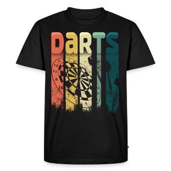 Motifs de fléchettes rétro et jeu de fléchettes vintage 180 fléchettes - T-shirt Premium bio Homme - noir - Devant - Nico (187cm)