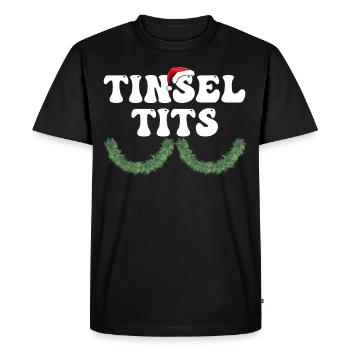 Drôles de chemises de Noël pour couples, mésanges de guirlandes - T-shirt Premium bio Homme - noir - Devant - Nico (187cm)