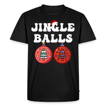 Chemises de Noël pour couples drôles, Jingle Balls - T-shirt Premium bio Homme - noir - Devant - Nico (187cm)