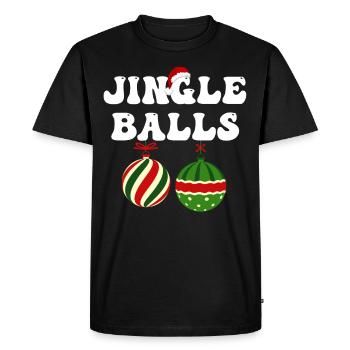 Chemises de Noël pour couples drôles, Jingle Balls - T-shirt Premium bio Homme - noir - Devant - Nico (187cm)