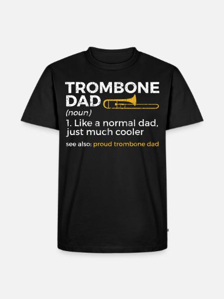Posaune Musiker Blasmusik - Männer Premium Bio T-Shirt - Schwarz