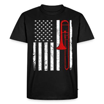 Trombone Musicien Brass Band - T-shirt Premium bio Homme - noir - Devant - Nico (187cm)