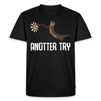 fléchettes Loutre Dartpfeil Dart - T-shirt Premium bio Homme - noir - Devant - Nico (187cm)