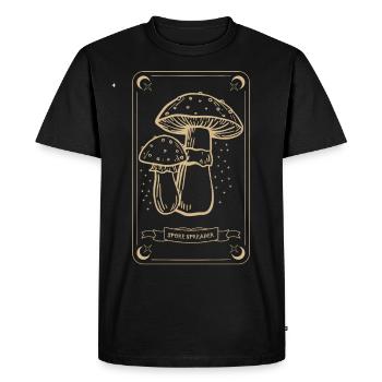 Champignons Boho & Minimalisme Goblincore Esthétique - T-shirt Premium bio Homme - noir - Devant - Nico (187cm)