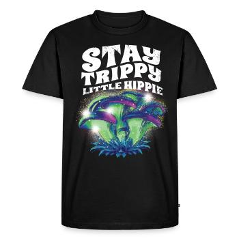 Cottagecore Esthétique Rétro Champignons et Mycologie - T-shirt Premium bio Homme - noir - Devant - Nico (187cm)