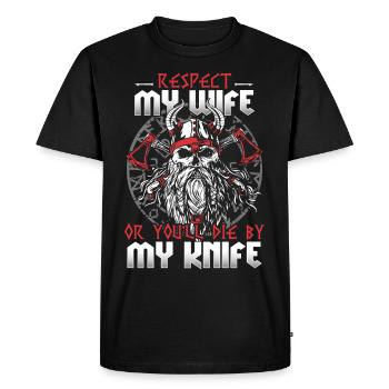 Bad bearded man! Norse mythology Vikings - Men's Premium Organic T-Shirt - black - Front - Nico (187cm)