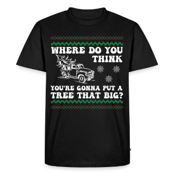 Où pensez-vous que vous allez mettre un arbre qui - T-shirt Premium bio Homme - noir - Devant - Nico (187cm)