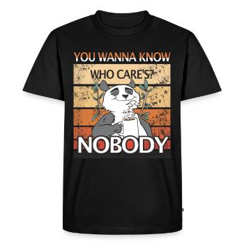 Personne ne se soucie de la citation drôle de café Panda - T-shirt Premium bio Homme - noir - Devant - Nico (187cm)