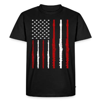 Flûte Flûte Musiciens Cuivres Musique - T-shirt Premium bio Homme - noir - Devant - Nico (187cm)