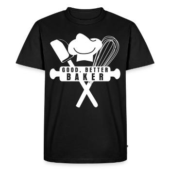 Boulangerie Baker Boulangerie - T-shirt Premium bio Homme - noir - Devant - Nico (187cm)