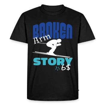 Broken Arm Story Fun Ski Descente Sports - T-shirt Premium bio Homme - noir - Devant - Nico (187cm)