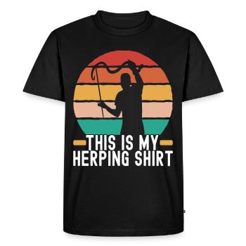 Herpétologie attrape-serpents - T-shirt Premium bio Homme - noir - Devant - Nico (187cm)