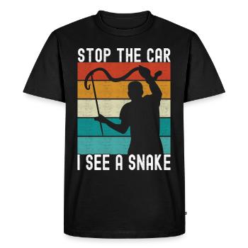 Herpétologie attrape-serpents - T-shirt Premium bio Homme - noir - Devant - Nico (187cm)