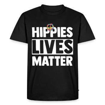 Hippie Peace Groovy Flowerpower Boho Woodstock - Men's Premium Organic T-Shirt - black - Front - Nico (187cm)