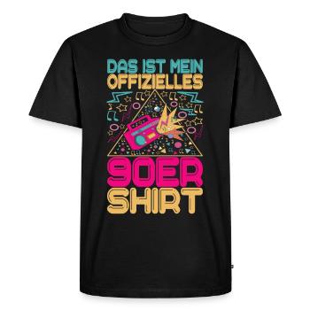90s 90s 90s Party - Men's Premium Organic T-Shirt - black - Front - Nico (187cm)