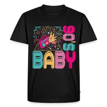 90s 90s 90s Party - Men's Premium Organic T-Shirt - black - Front - Nico (187cm)