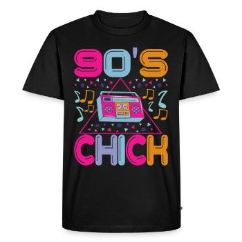 90s 90s 90s Party - Men's Premium Organic T-Shirt - black - Front - Nico (187cm)
