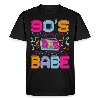 90s 90s 90s Party - Men's Premium Organic T-Shirt - black - Front - Nico (187cm)