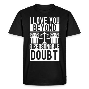 Étudiant en droit Juge Procureur de la République - T-shirt Premium bio Homme - noir - Devant - Nico (187cm)