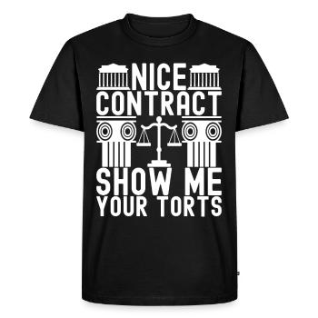 Étudiant en droit Juge Procureur de la République - T-shirt Premium bio Homme - noir - Devant - Nico (187cm)