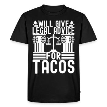 Étudiant en droit Juge Procureur - T-shirt Premium bio Homme - noir - Devant - Nico (187cm)