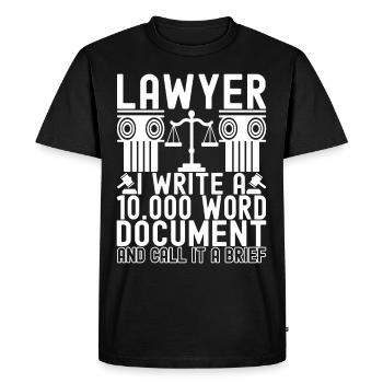 Étudiant en droit Juge Procureur - T-shirt Premium bio Homme - noir - Devant - Nico (187cm)