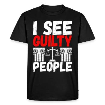 Étudiant en droit Juge Procureur - T-shirt Premium bio Homme - noir - Devant - Nico (187cm)
