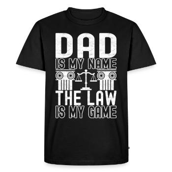 Étudiant en droit Juge Procureur - T-shirt Premium bio Homme - noir - Devant - Nico (187cm)