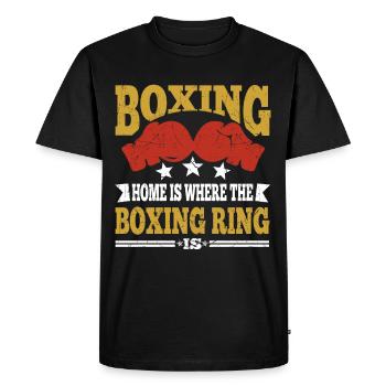 Drôle de citation de boxe Boxing Home est un cadeau de ring de boxe - T-shirt Premium bio Homme - noir - Devant - Nico (187cm)