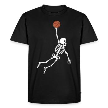 Basketteur de basket-ball squelette - T-shirt Premium bio Homme - noir - Devant - Nico (187cm)
