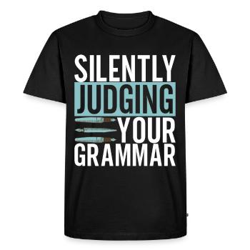 Professeur d’anglais Englisch Lehrer - T-shirt Premium bio Homme - noir - Devant - Nico (187cm)