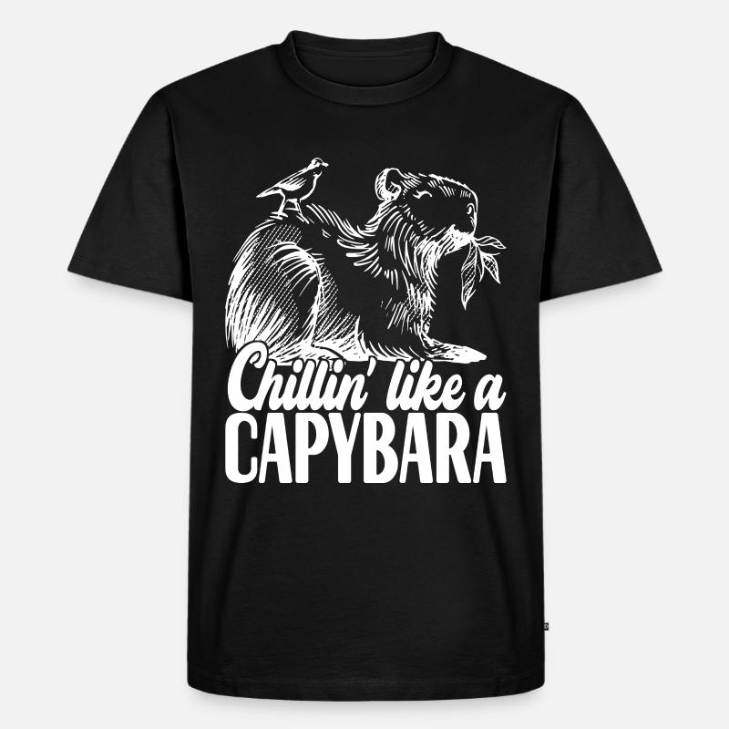 Capybara - Männer Premium Bio T-Shirt - Schwarz