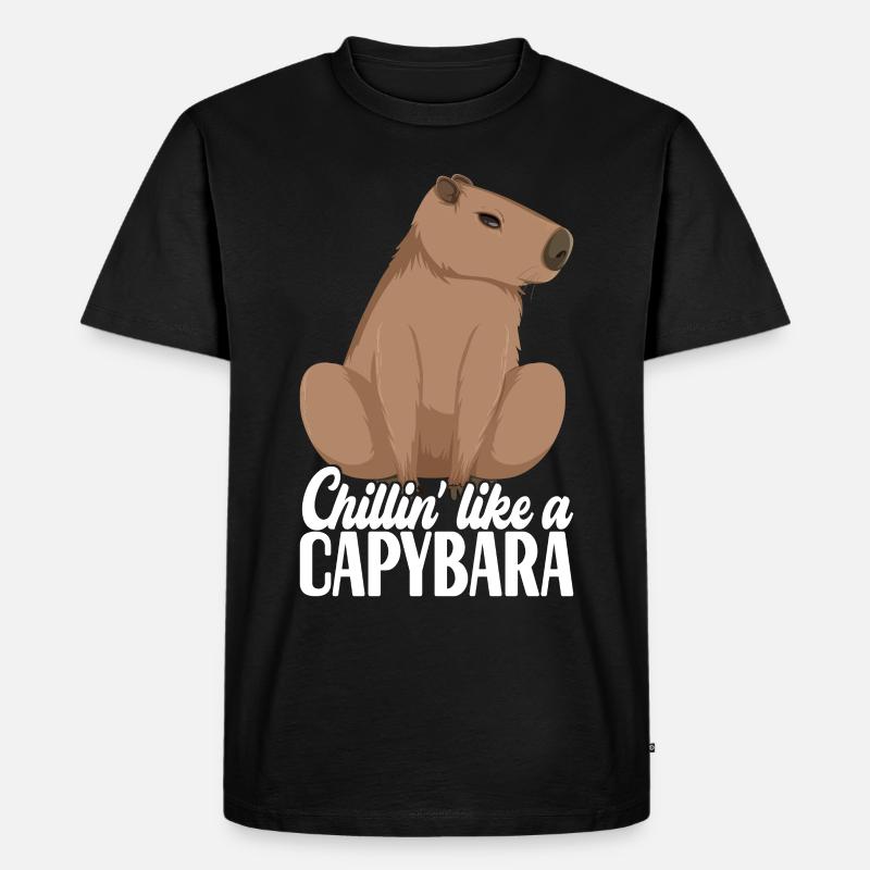 Capybara - Männer Premium Bio T-Shirt - Schwarz