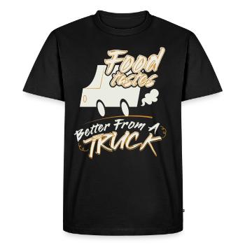 Food Tastes Better From A Truck - Men's Premium Organic T-Shirt - black - Front - Nico (187cm)