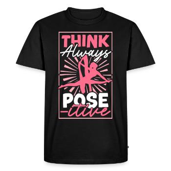 Acrobate aérienne - Yoga aérien et acrobatie aérienne sur soie - T-shirt Premium bio Homme - noir - Devant - Nico (187cm)
