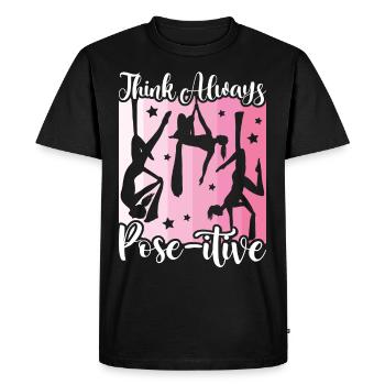 Acrobate aérienne - Yoga aérien et acrobatie aérienne sur soie - T-shirt Premium bio Homme - noir - Devant - Nico (187cm)