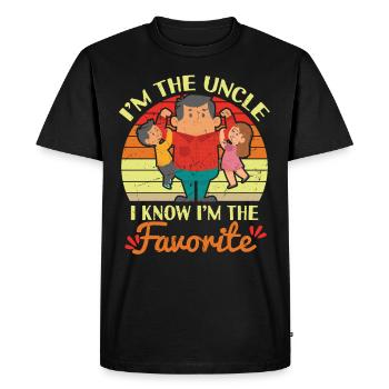 Im The Uncle I Know Im The Favorite - Men's Premium Organic T-Shirt - black - Front - Nico (187cm)