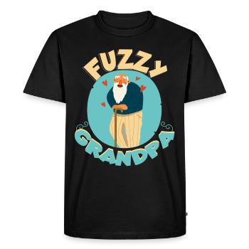 Fuzzy Grandpa - Men's Premium Organic T-Shirt - black - Front - Nico (187cm)