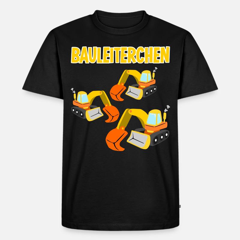 Bagger Baustelle Baggerfahrer - Männer Premium Bio T-Shirt - Schwarz