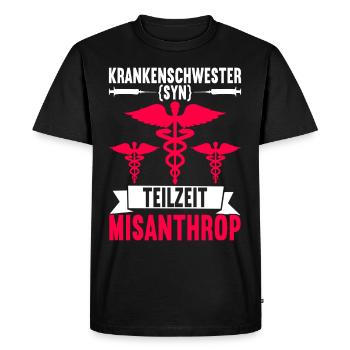 Infirmière infirmière - T-shirt Premium bio Homme - noir - Devant - Nico (187cm)